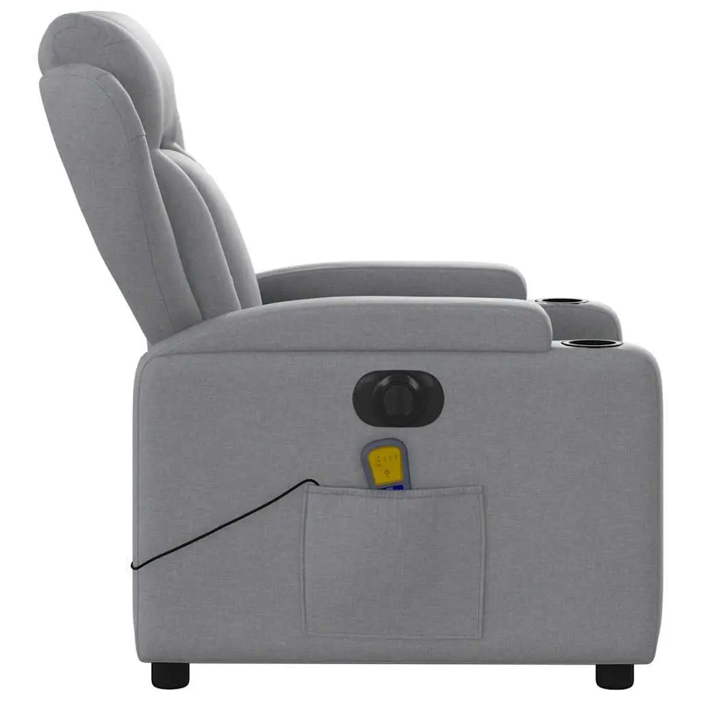 Electric Massage Recliner Chair Grey Fabric Living Room Adjustable Footrest