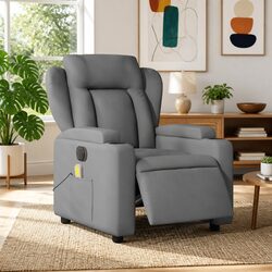 Electric Recliner Chair with Massage Function - Grey