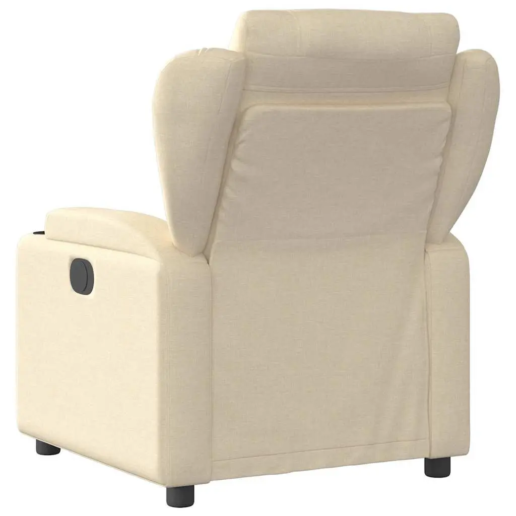 Electric Massage Recliner Chair for Living Room Cream Fabric Adjustable