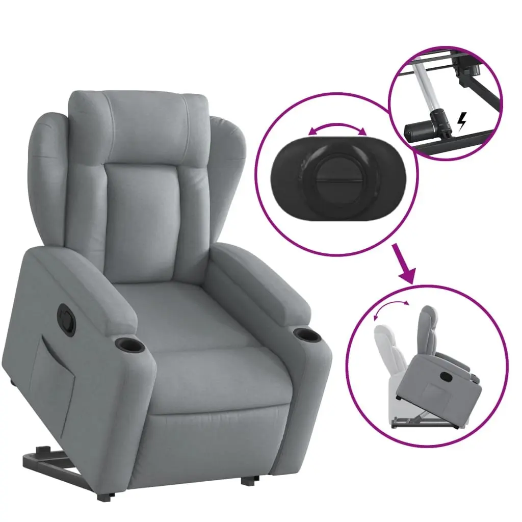 Grey Fabric Stand-Up Recliner