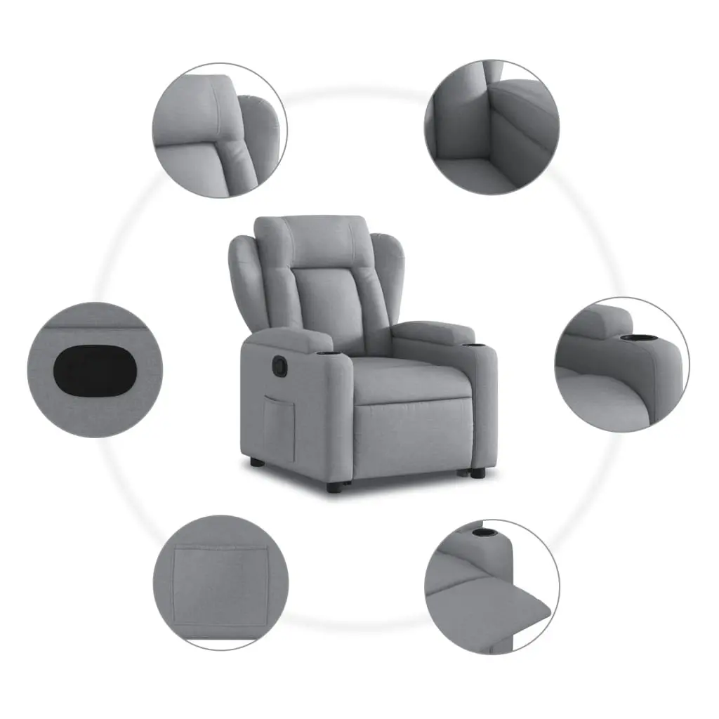 Grey Fabric Stand-Up Recliner