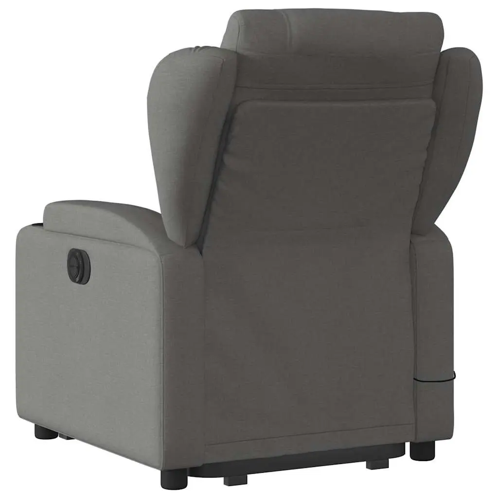 Massage Recliner Chair for Living Room Grey Fabric Power Lift Manual Recline