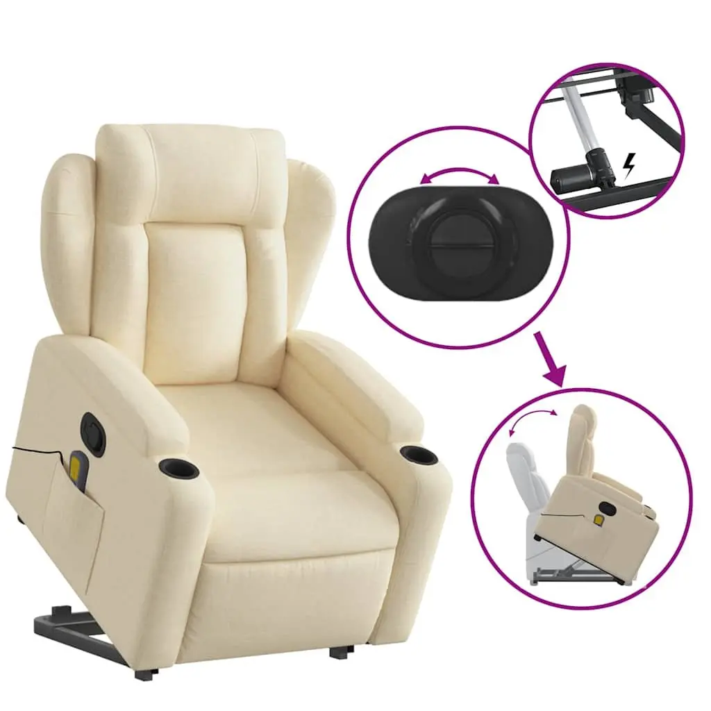 Electric Massage Recliner Chair for Elderly Cream