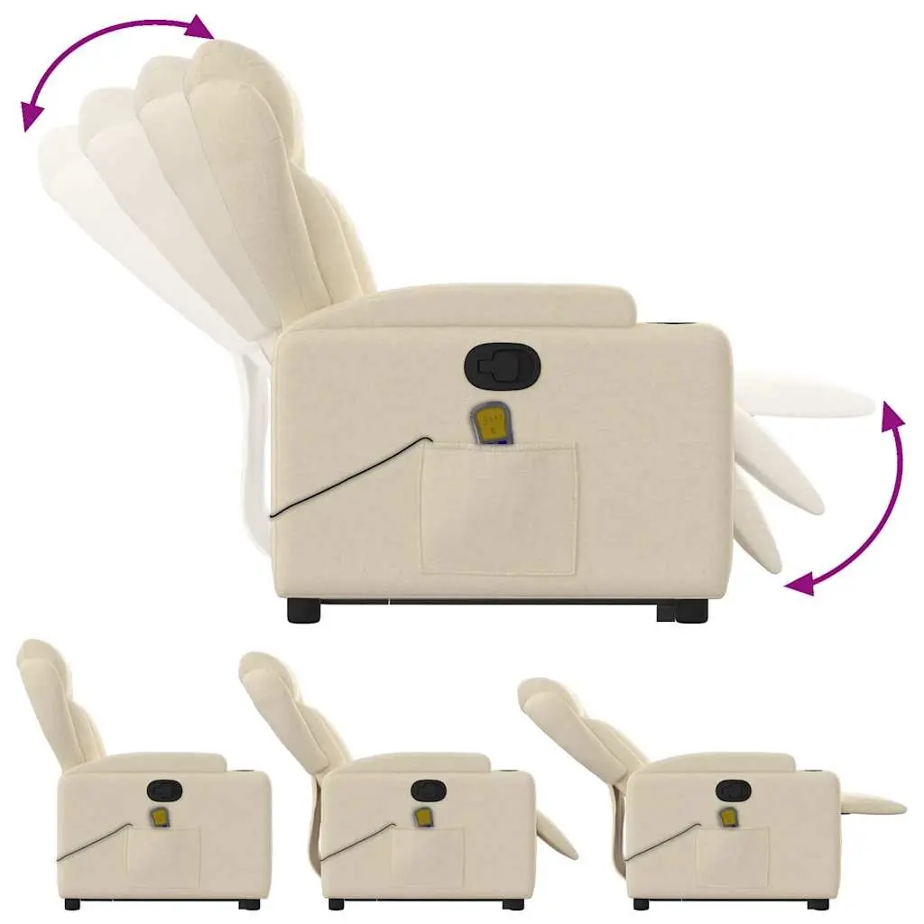 Electric Massage Recliner Chair for Elderly Cream