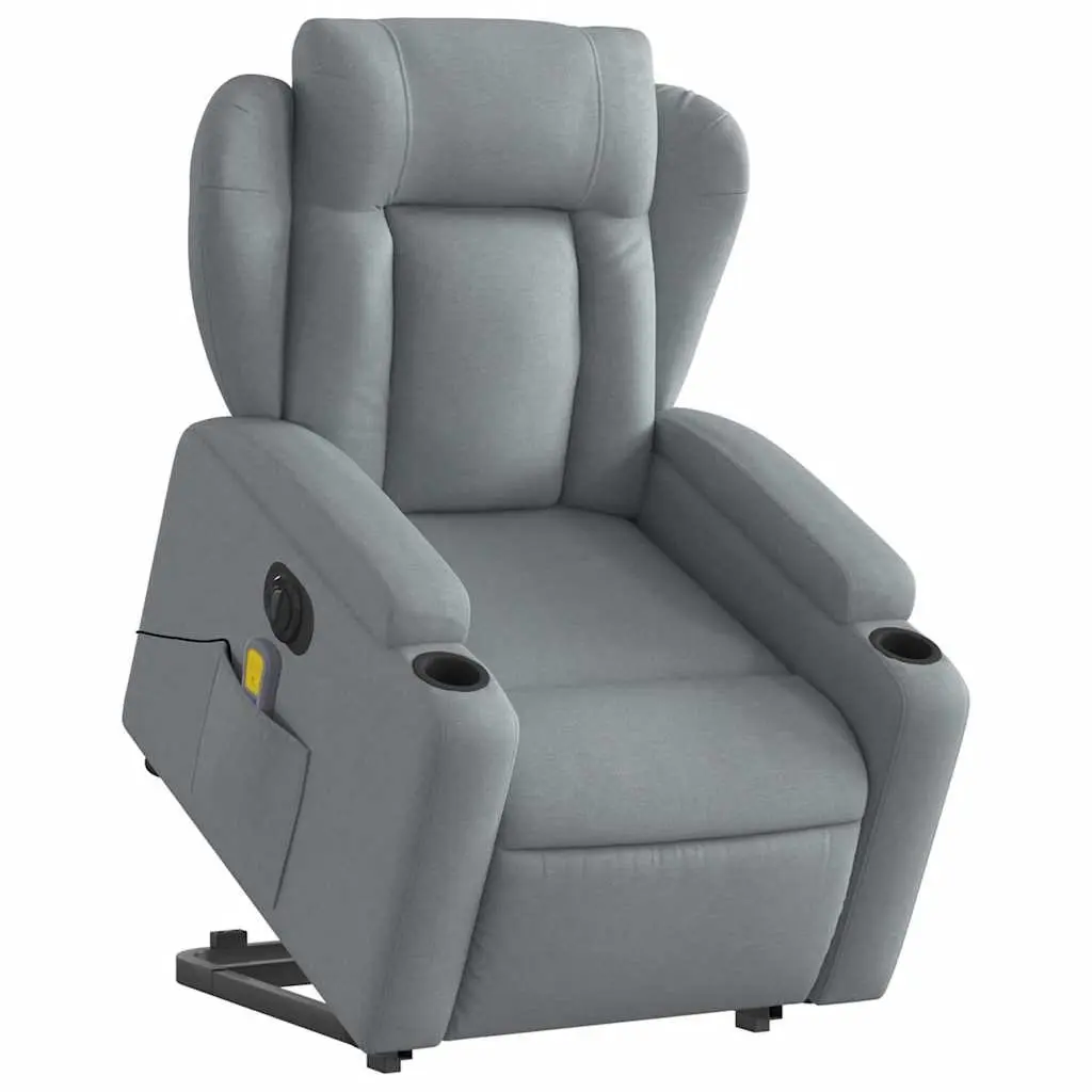 Electric Massage Recliner Chair for Living Room Grey Fabric