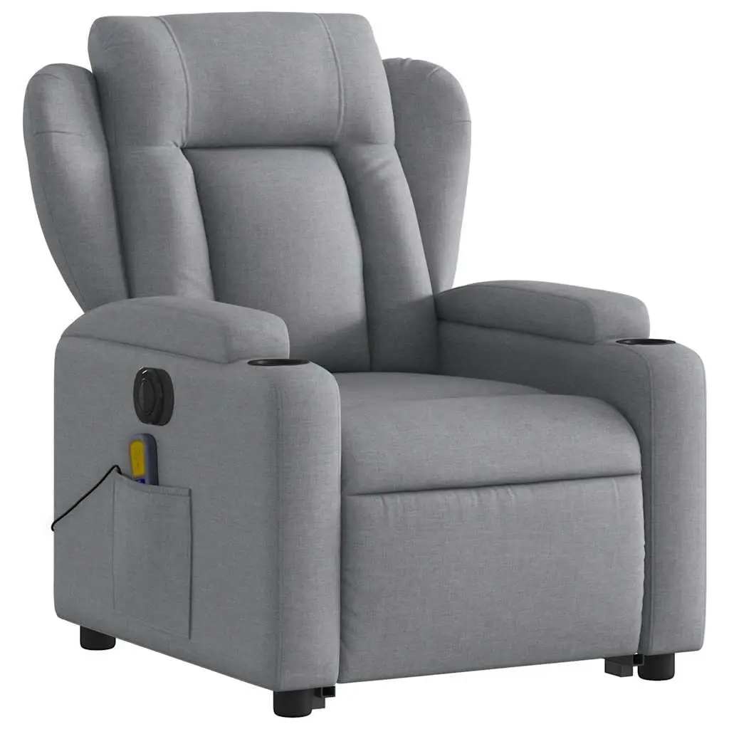 Electric Massage Recliner Chair for Living Room Grey Fabric