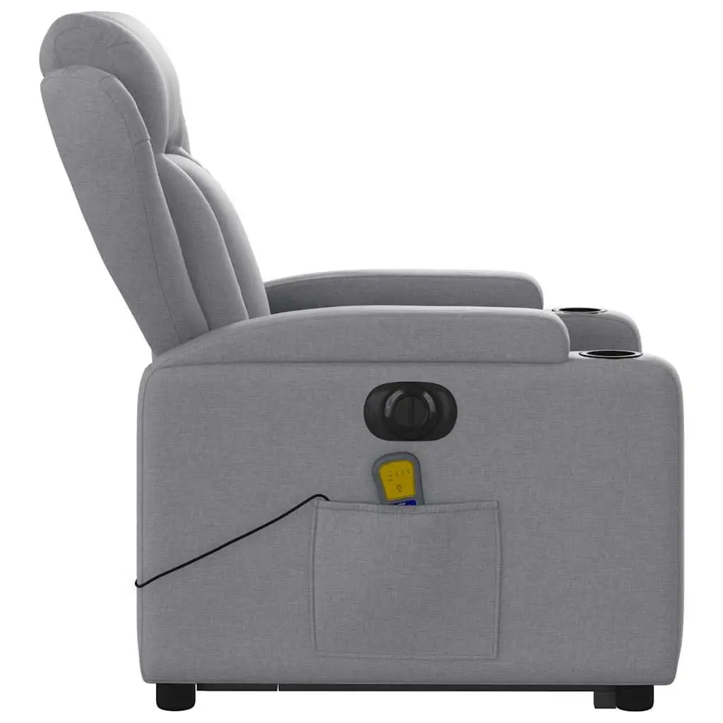 Electric Massage Recliner Chair for Living Room Grey Fabric