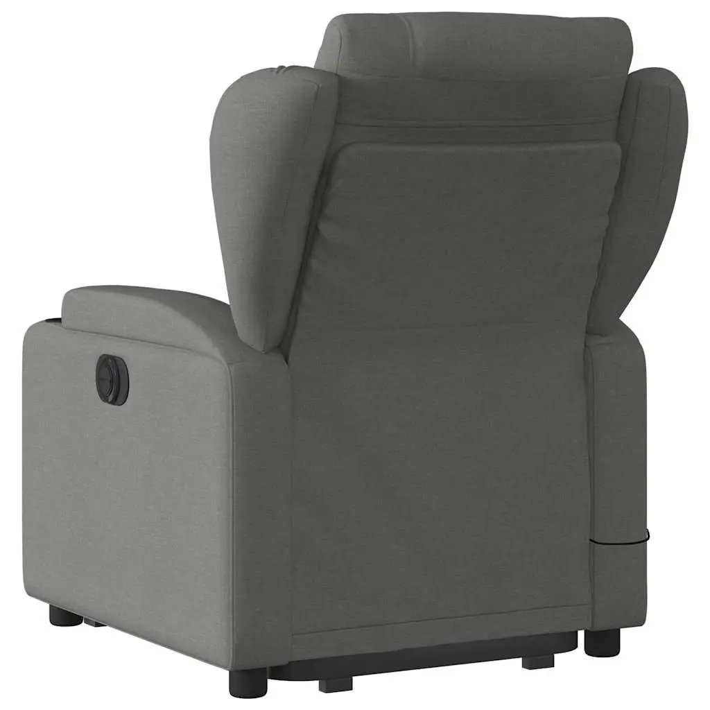 Electric Massage Recliner Chair for Elderly Grey Fabric 135 Degrees