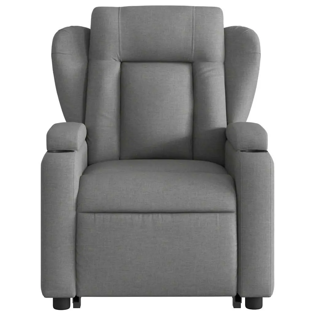 Electric Massage Recliner Chair for Elderly Grey Fabric 135 Degrees