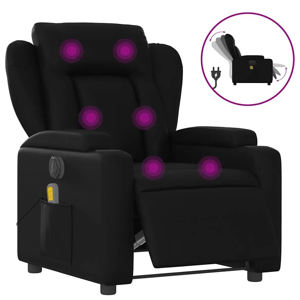 Electric Massage Recliner Chair for Home Leisure Black Faux Leather
