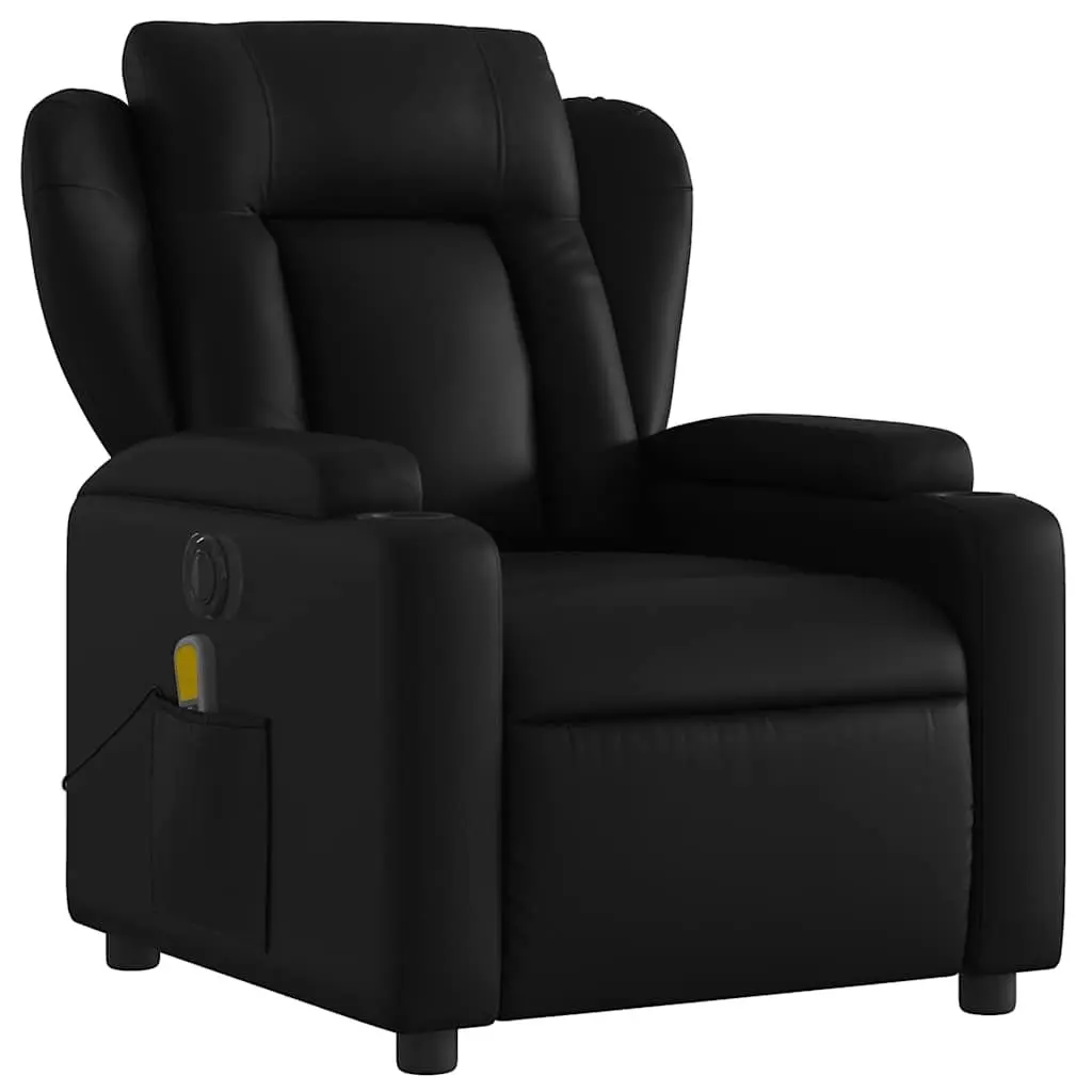Electric Massage Recliner Chair for Home Leisure Black Faux Leather