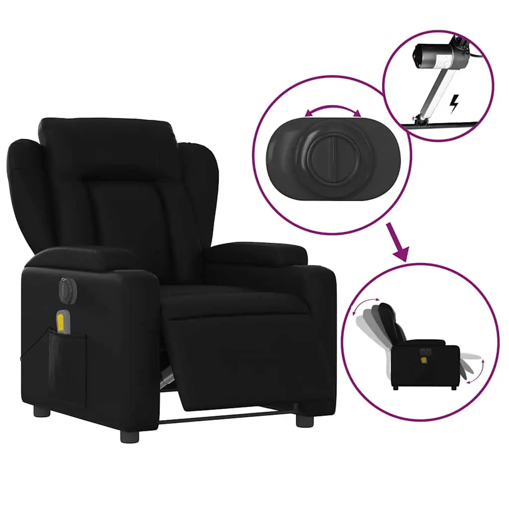Electric Massage Recliner Chair for Home Leisure Black Faux Leather