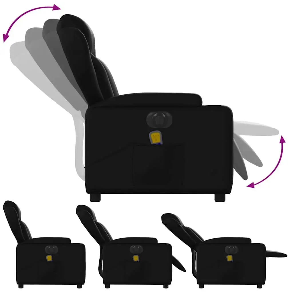 Electric Massage Recliner Chair for Home Leisure Black Faux Leather