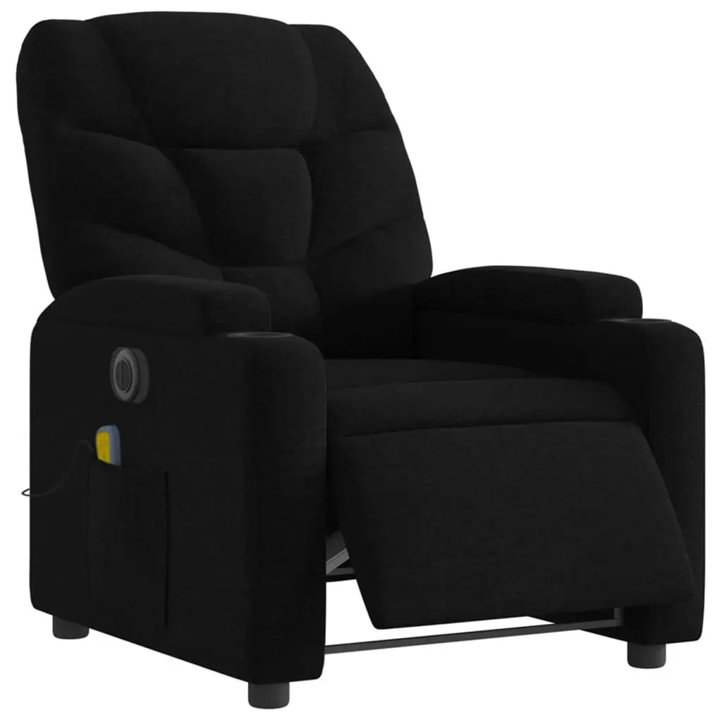 Electric Massage Recliner Chair for Lounge Black Fabric