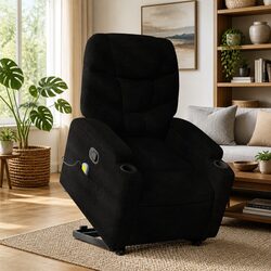 Specifications of Black Fabric Stand Up Massage Recliner