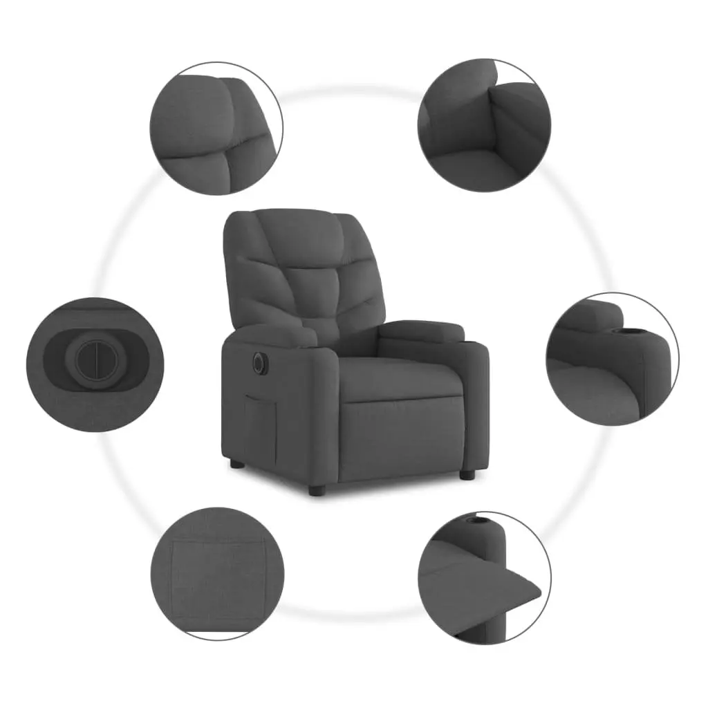 Electric Stand Up Recliner Armchair for Elderly Comfort Grey