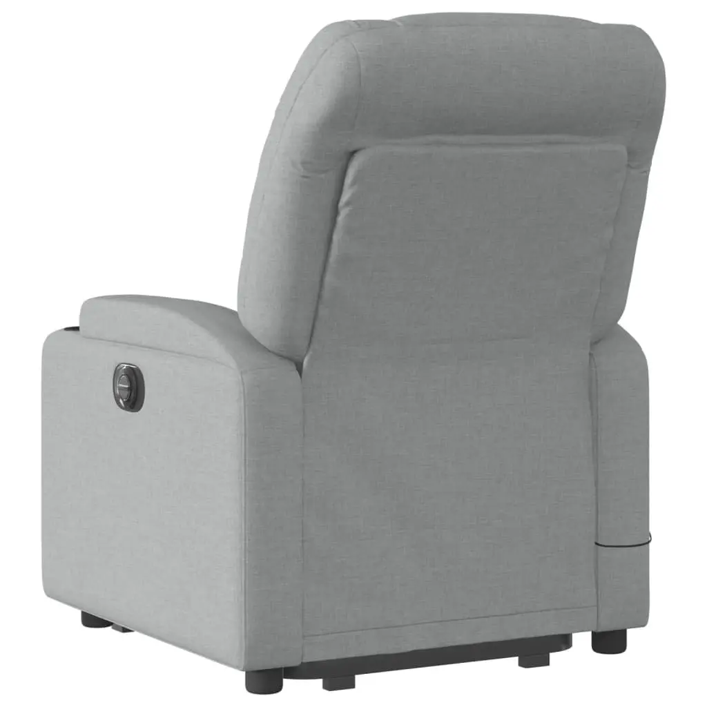 Electric Massage Chair for Living Room Grey Fabric 135 Degrees Recline