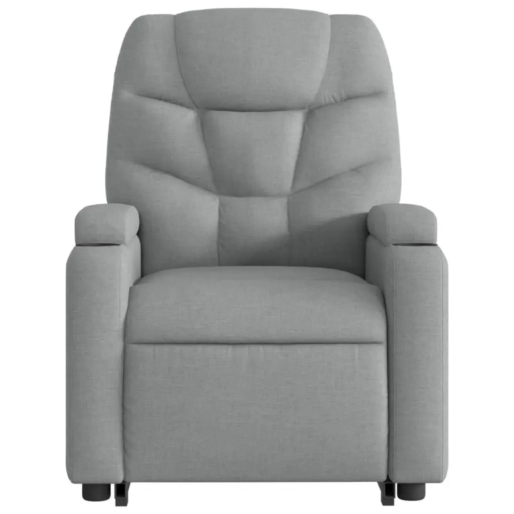 Electric Massage Chair for Living Room Grey Fabric 135 Degrees Recline