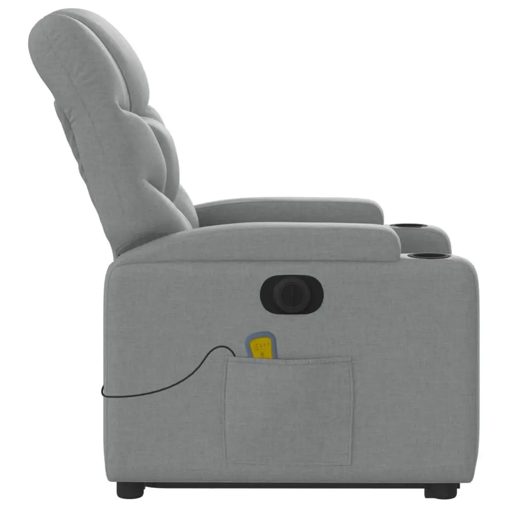 Electric Massage Chair for Living Room Grey Fabric 135 Degrees Recline