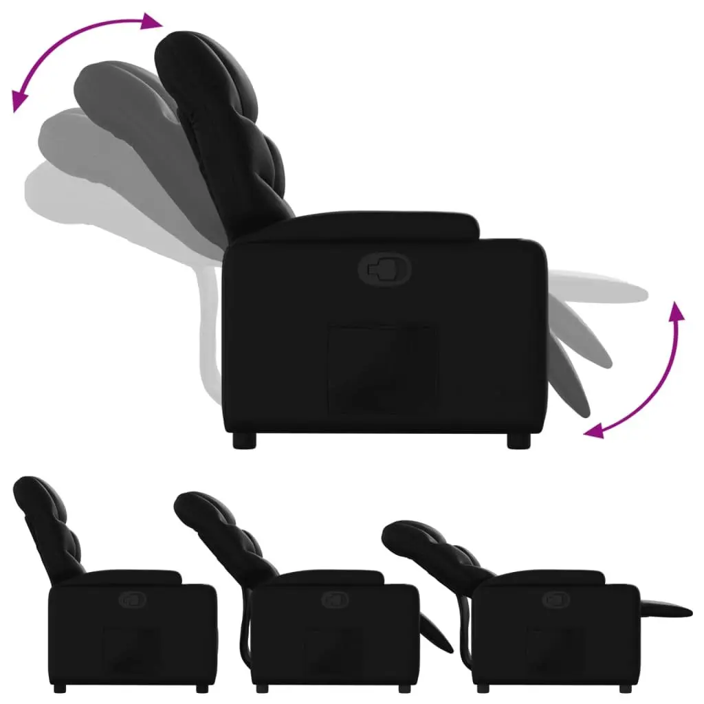 Recliner Chair Manual Reclining Armchair for Living Room Black