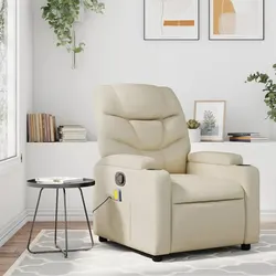 Specifications of the Cream Faux Leather Massage Recliner