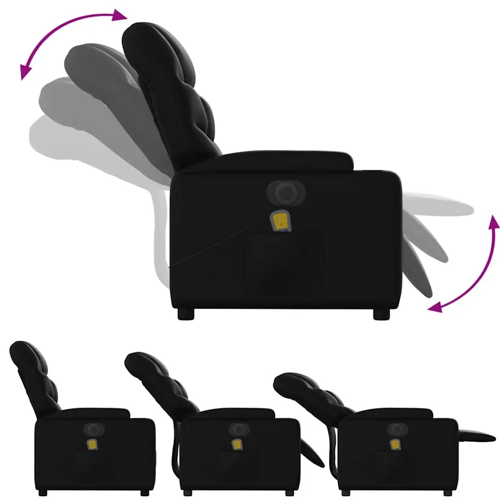 Electric Massage Recliner Chair for Home Use Black Faux Leather