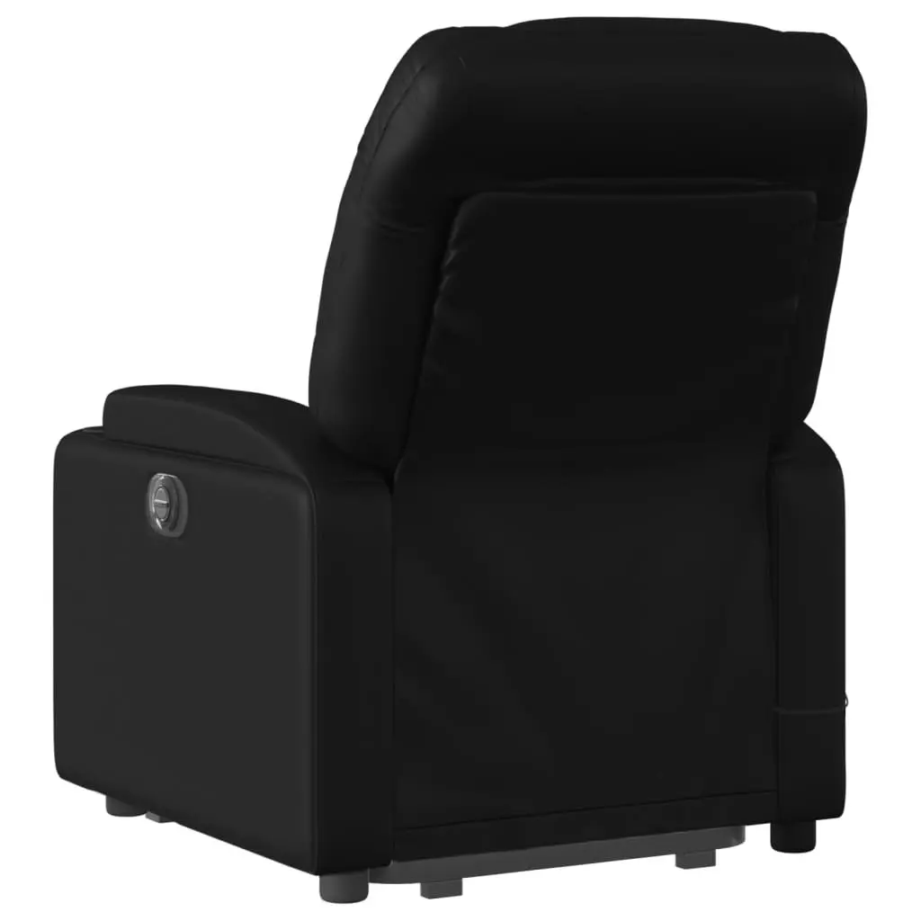 Stand Up Massage Recliner Chair Black Faux Leather Power Lift Electric Armchair