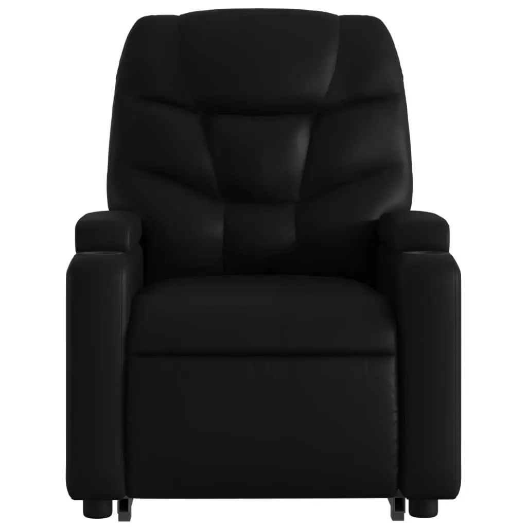Stand Up Massage Recliner Chair Black Faux Leather Power Lift Electric Armchair