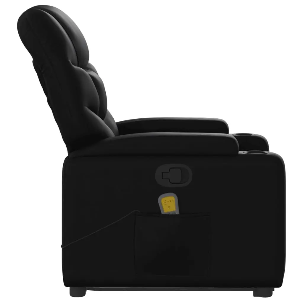 Stand Up Massage Recliner Chair Black Faux Leather Power Lift Electric Armchair