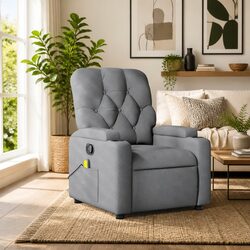 Specifications of Grey Fabric Massage Recliner Armchair