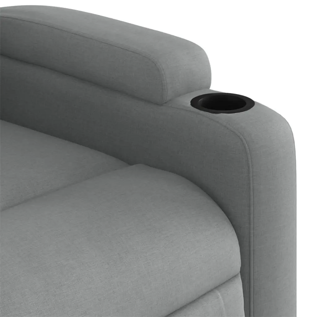 Grey Fabric Massage Recliner Armchair