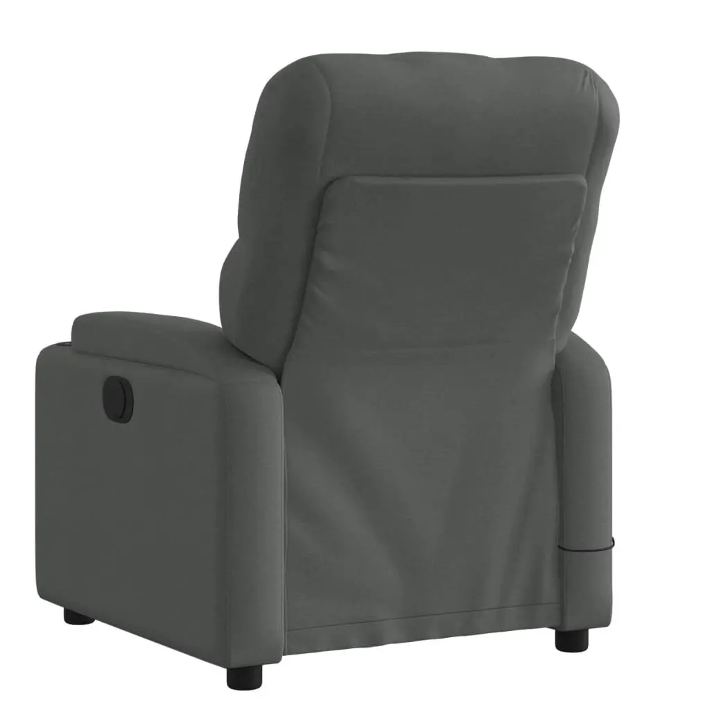 Massage Recliner Chair for Living Room Grey Fabric Manual Reclining 135 Degrees