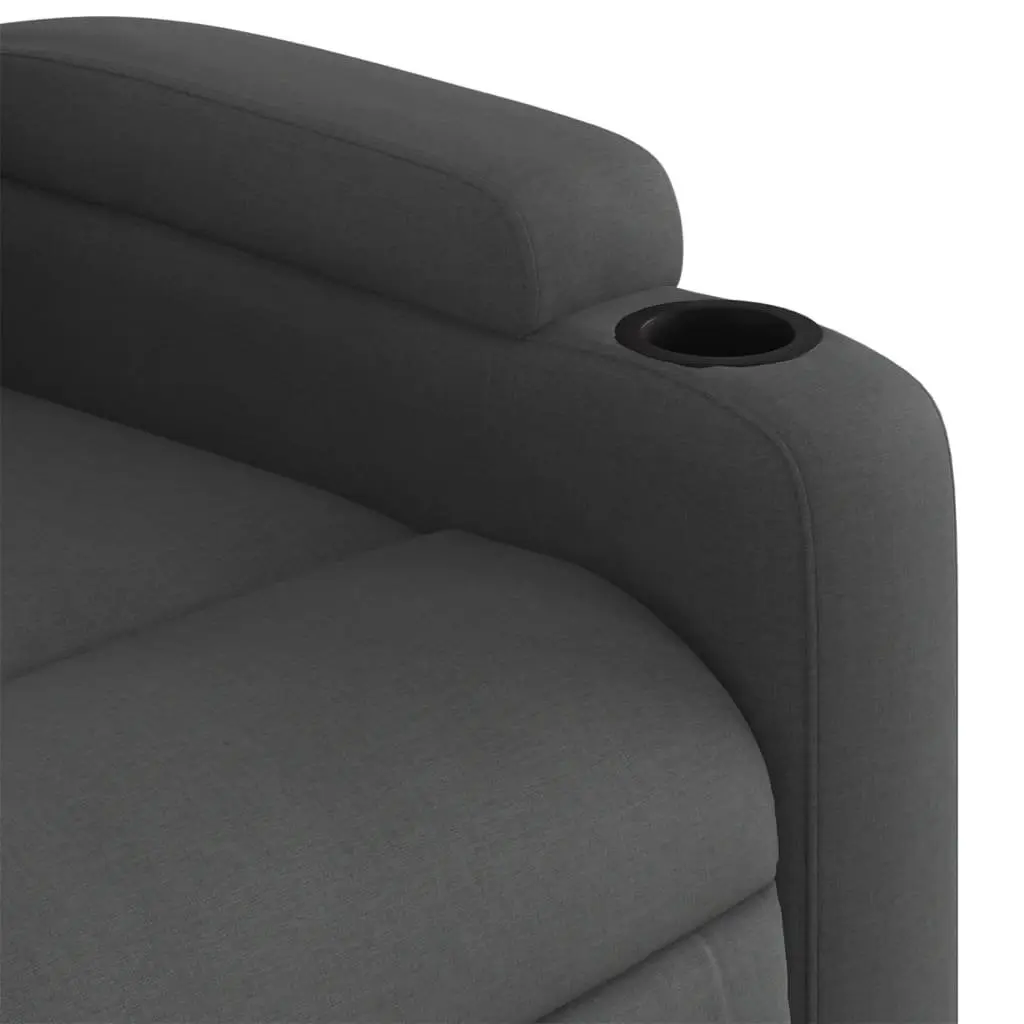 Massage Recliner Chair for Living Room Grey Fabric Manual Reclining 135 Degrees