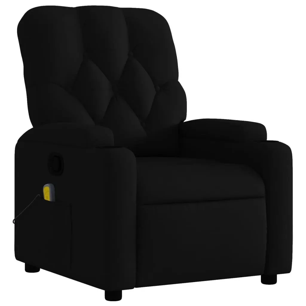 Massage Recliner Chair for Living Room Black Fabric Manual Recline Vibration