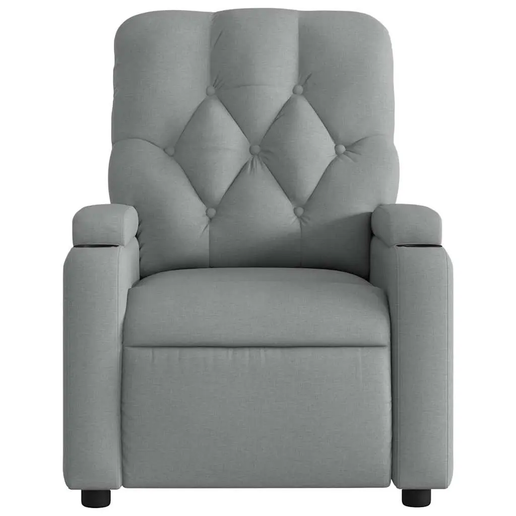 Electric Massage Recliner Chair for Living Room Grey Fabric