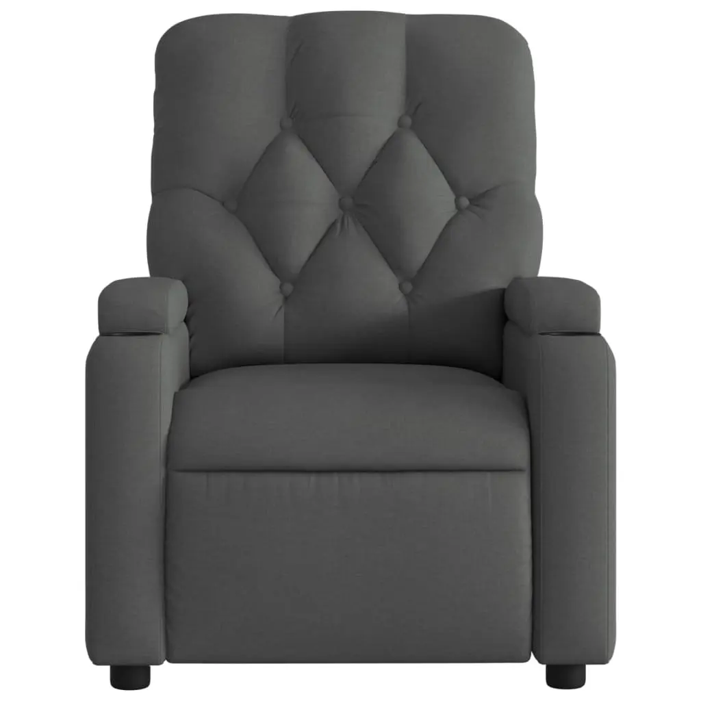 Electric Massage Recliner Chair for Home Grey Fabric 135 Degrees