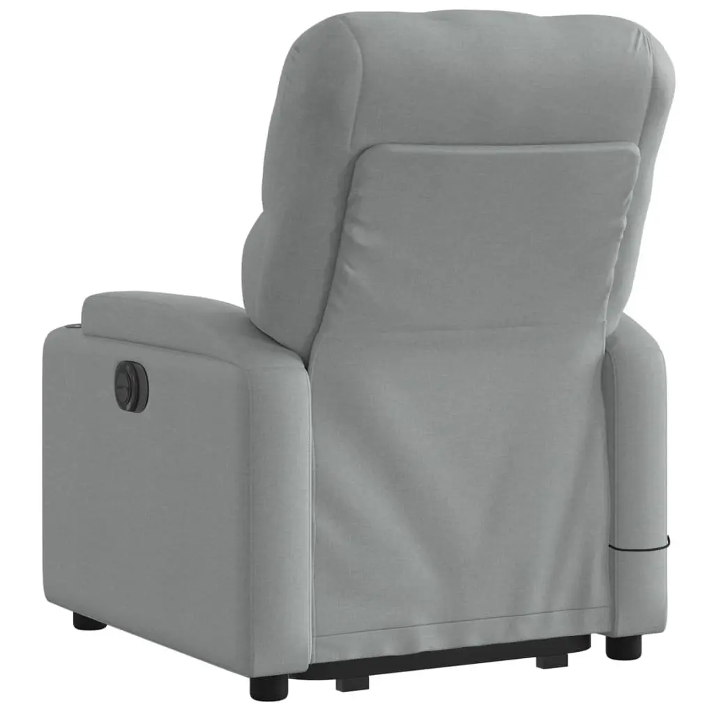 Electric Massage Recliner Chair for Elderly Grey Fabric 135 Degrees