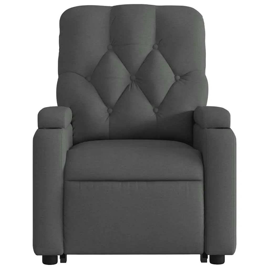 Stand Up Massage Recliner Chair for Living Room Grey Fabric Power Lift Manual Recline