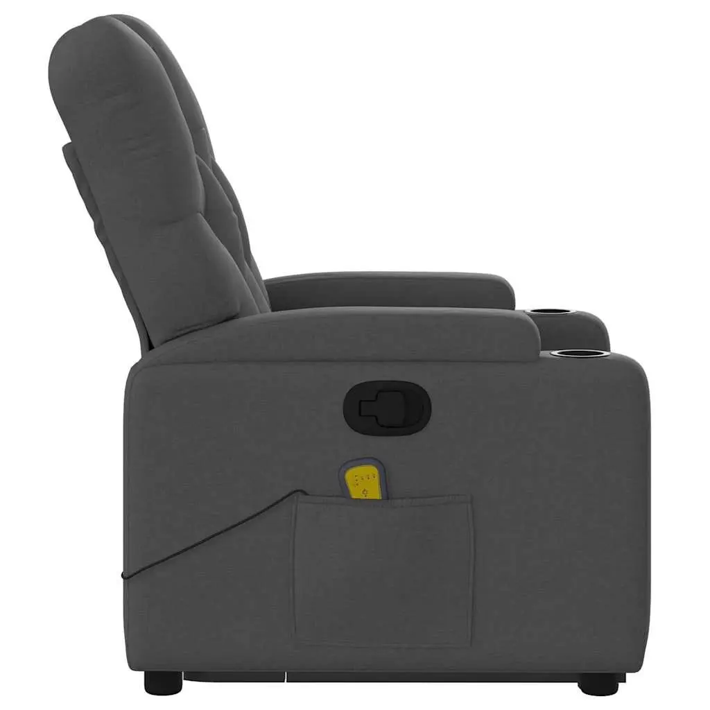 Stand Up Massage Recliner Chair for Living Room Grey Fabric Power Lift Manual Recline