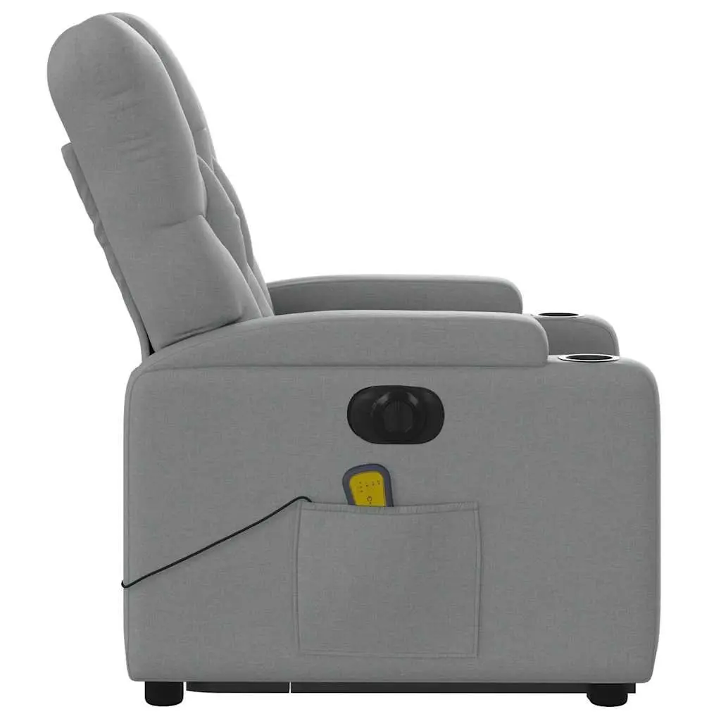 Electric Massage Chair for Living Room Grey Fabric Power Lift Recliner with Footrest