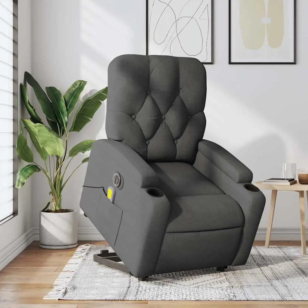 Grey Electric Stand Up Massage Recliner