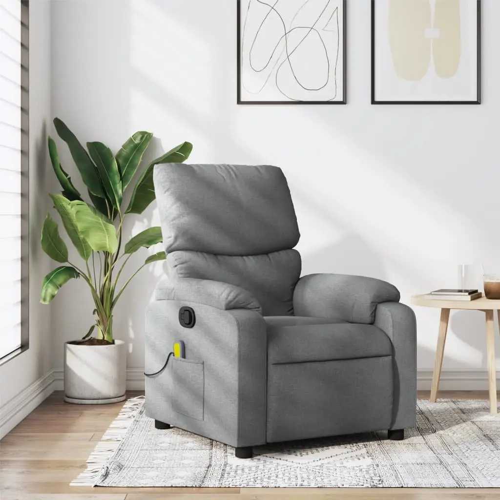 Grey Fabric Massage Recliner Chair