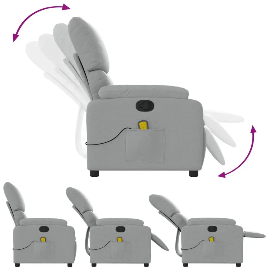 Grey Fabric Massage Recliner Chair