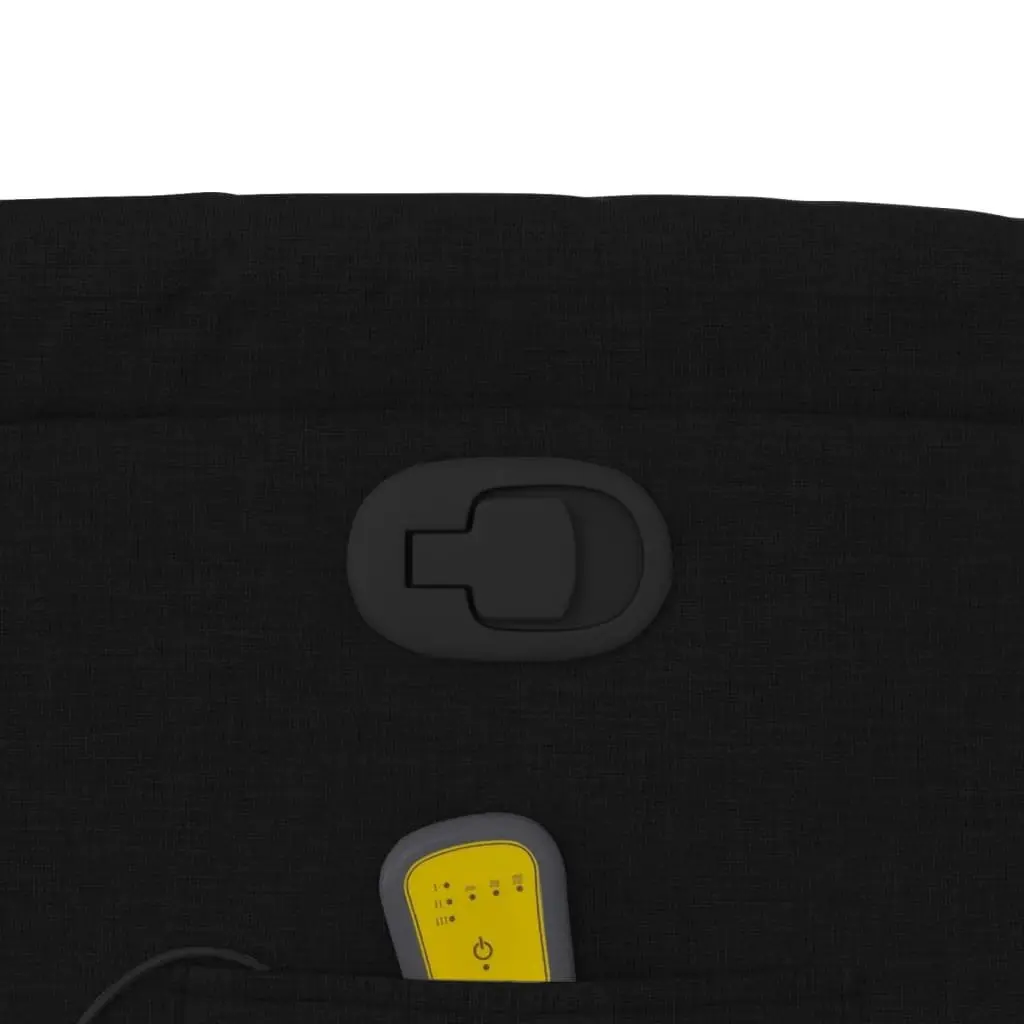 Manual Recline Massage Chair Fabric Armchair Black 6 Vibration Points