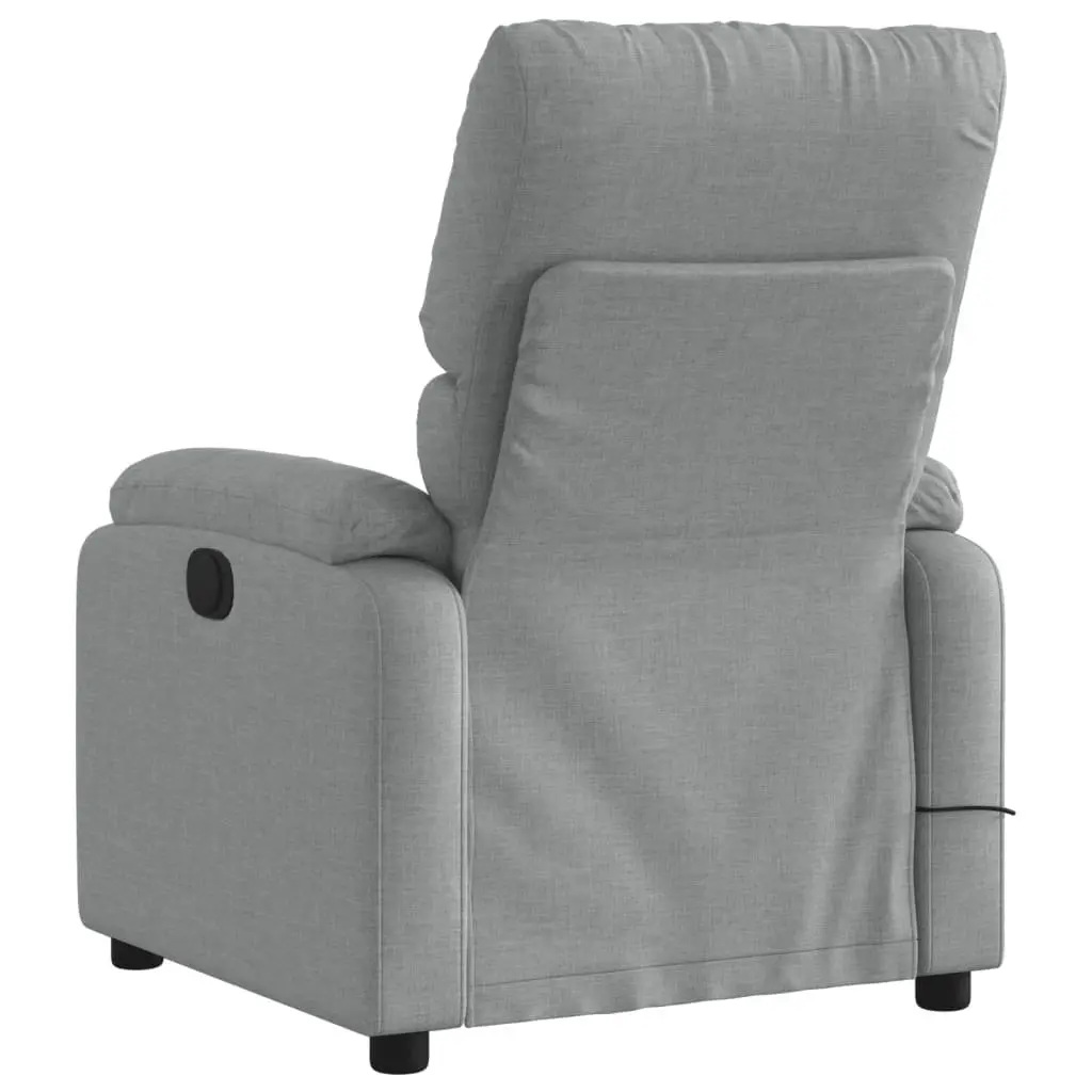 Electric Massage Recliner Chair for Lounge Grey Fabric 135 Degrees