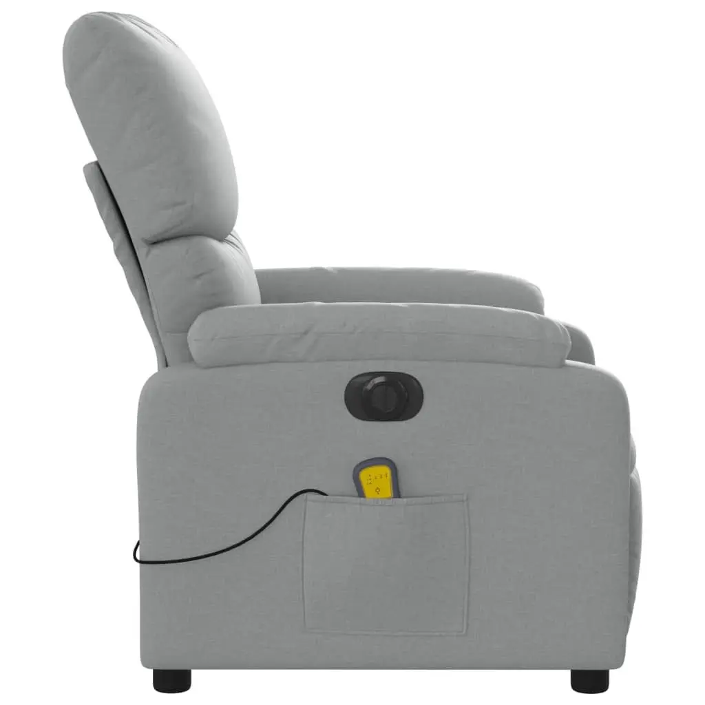 Electric Massage Recliner Chair for Lounge Grey Fabric 135 Degrees