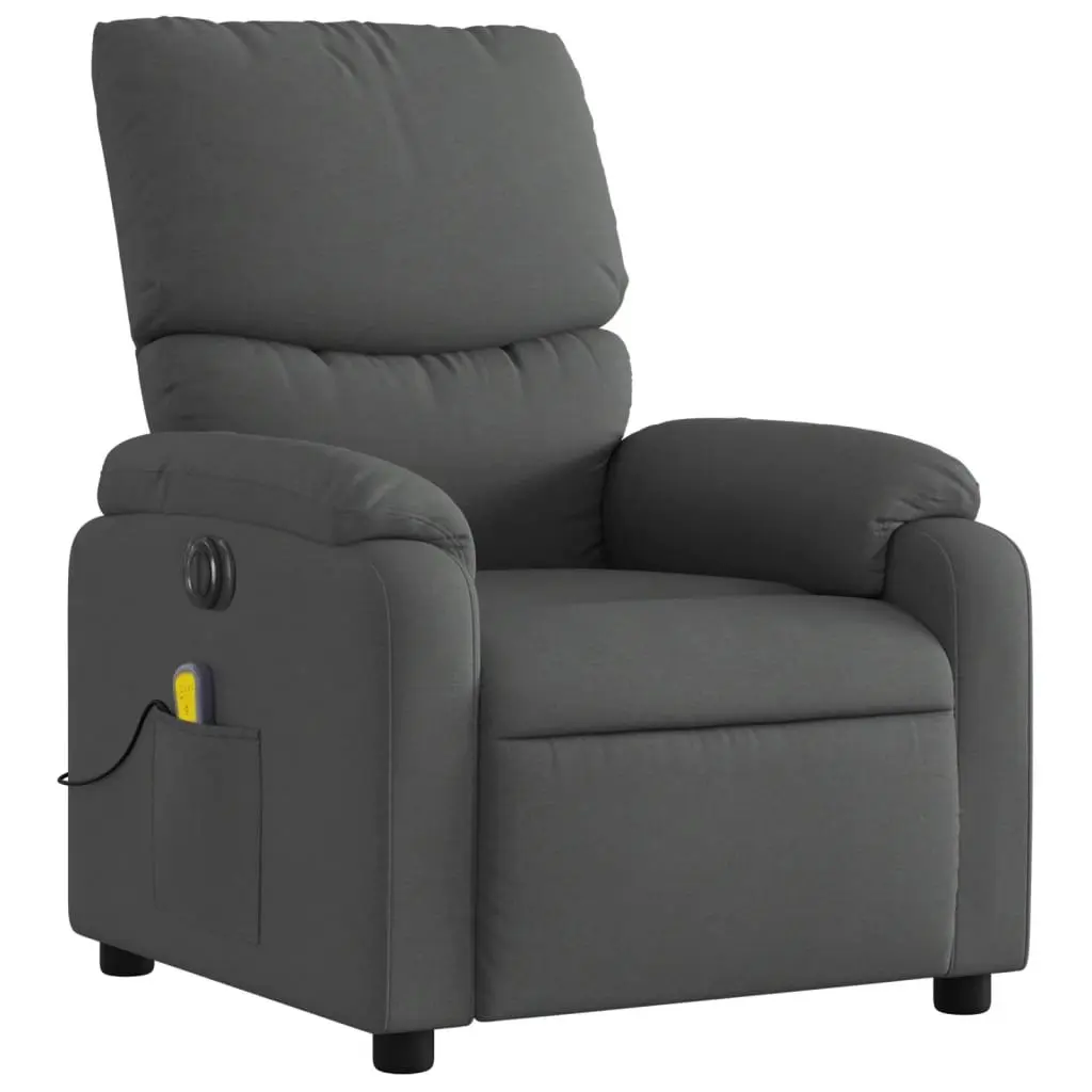 Electric Massage Recliner Chair for Relaxation Grey Fabric 135 Degrees