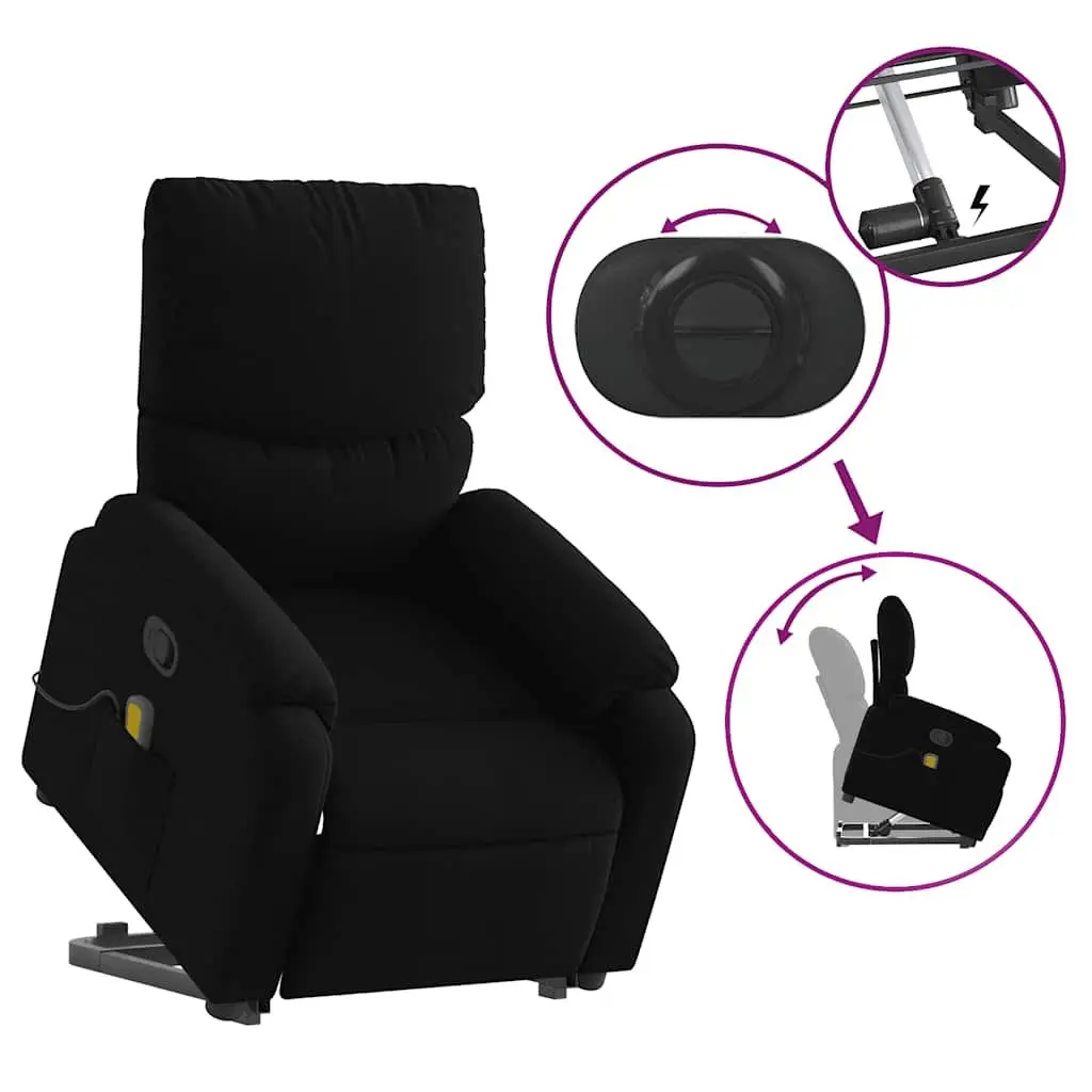 Electric Massage Recliner Chair for Living Room Black Fabric