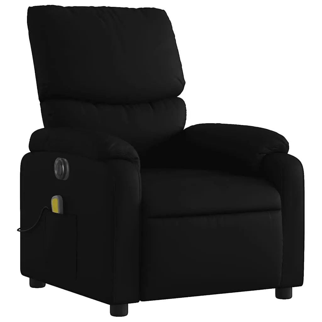 Electric Massage Recliner Chair for Living Room Black Faux Leather 135 Degrees