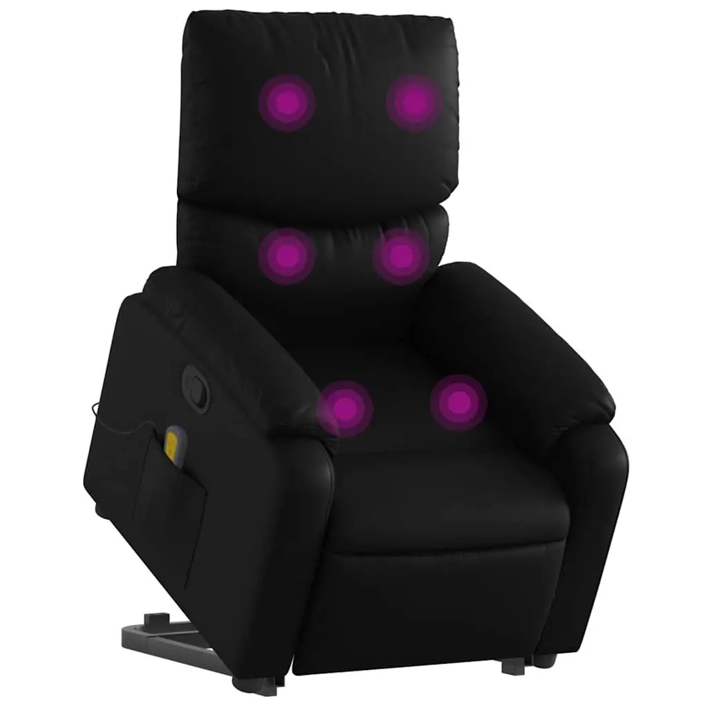 Electric Massage Recliner Chair for Living Room Black Faux Leather